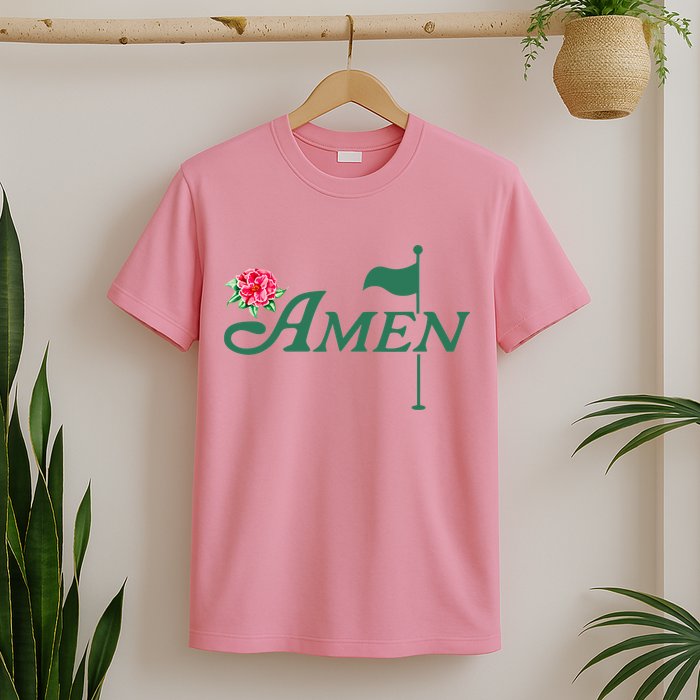 Amen Master Golf Azalea Tournament Pink Golfing Girl Flower T-Shirt