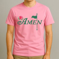 Amen Master Golf Azalea Tournament Pink Golfing Girl Flower T-Shirt