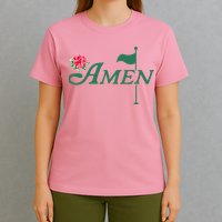 Amen Master Golf Azalea Tournament Pink Golfing Girl Flower T-Shirt