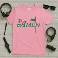 Amen Master Golf Azalea Tournament Pink Golfing Girl Flower T-Shirt
