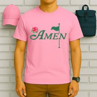 Amen Master Golf Azalea Tournament Pink Golfing Girl Flower T-Shirt