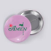 Amen Master Golf Azalea Tournament Pink Golfing Girl Flower Button