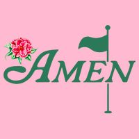 Amen Master Golf Azalea Tournament Pink Golfing Girl Flower Button