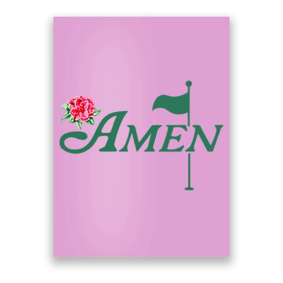 Amen Master Golf Azalea Tournament Pink Golfing Girl Flower Poster
