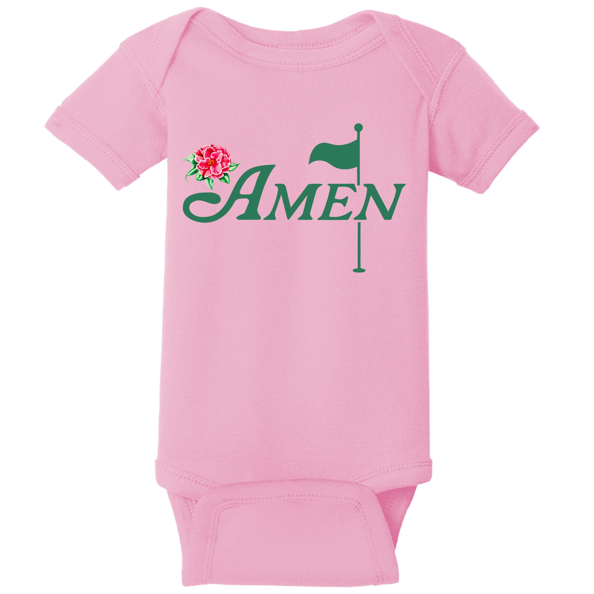 Amen Master Golf Azalea Tournament Pink Golfing Girl Flower Baby Bodysuit