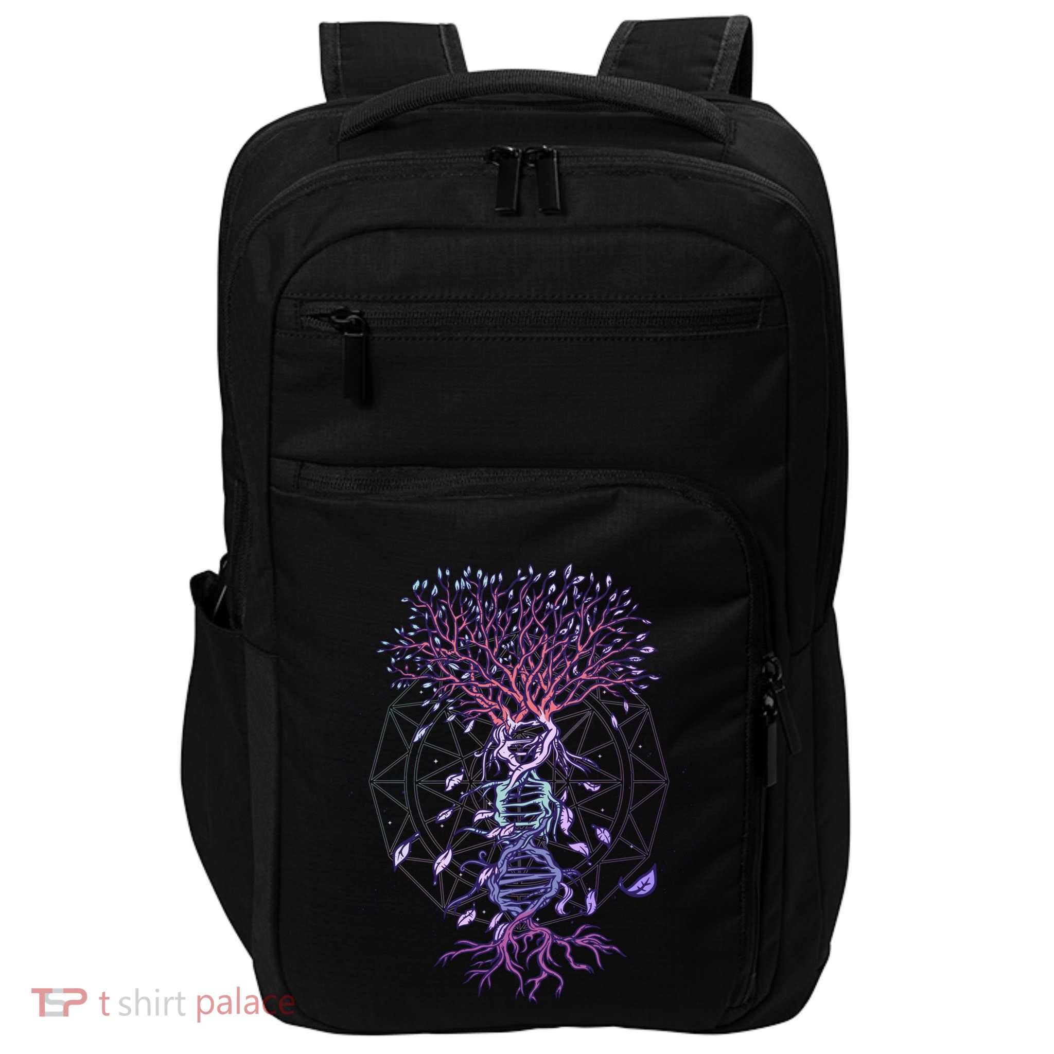 Abstract Madala Geometric Dna Tree Life Gift Esoteric Geometry Gift Impact Tech Backpack