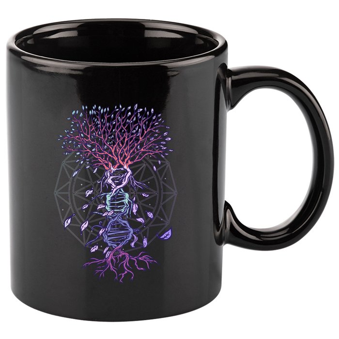 Abstract Madala Geometric Dna Tree Life Gift Esoteric Geometry Gift 11oz C Handle Ceramic Mug
