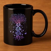 Abstract Madala Geometric Dna Tree Life Gift Esoteric Geometry Gift 11oz C Handle Ceramic Mug
