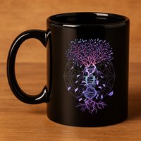 Abstract Madala Geometric Dna Tree Life Gift Esoteric Geometry Gift 11oz C Handle Ceramic Mug