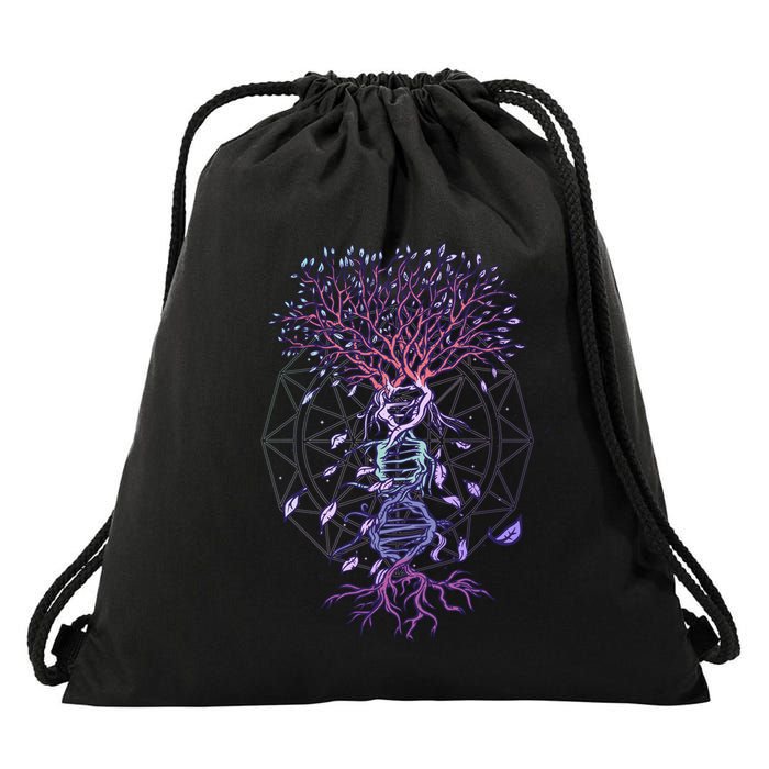 Abstract Madala Geometric Dna Tree Life Gift Esoteric Geometry Gift Drawstring Bag