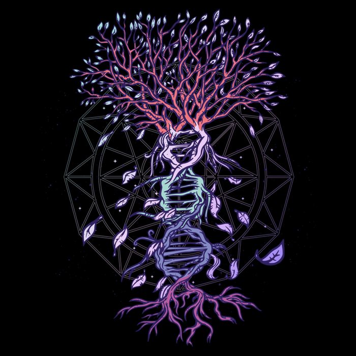 Abstract Madala Geometric Dna Tree Life Gift Esoteric Geometry Gift Drawstring Bag