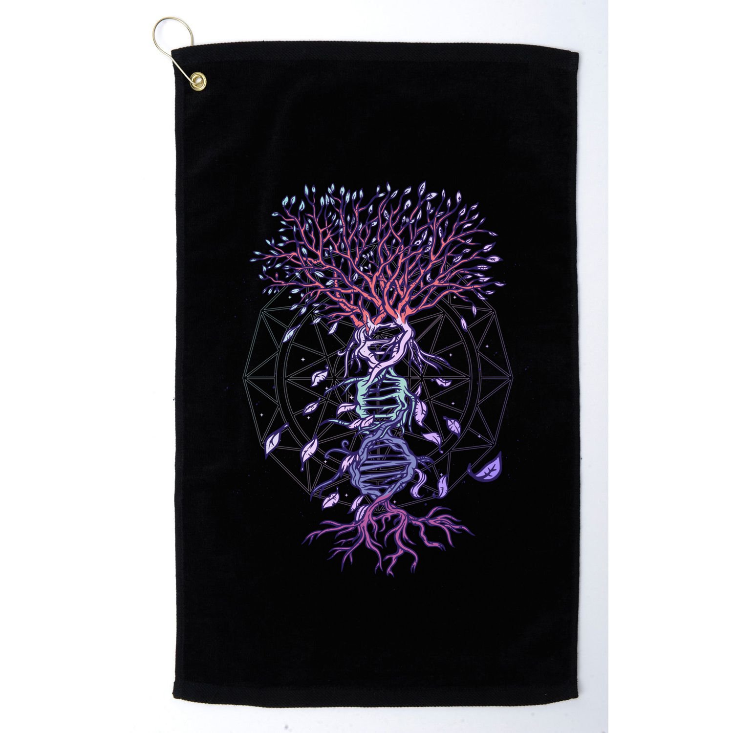 Abstract Madala Geometric Dna Tree Life Gift Esoteric Geometry Gift Golf Towel