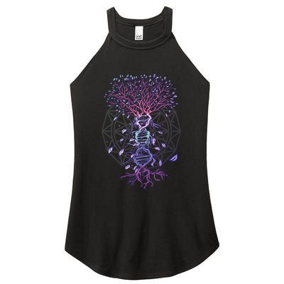 Abstract Madala Geometric Dna Tree Life Gift Esoteric Geometry Gift Women's Perfect Tri Rocker Tank