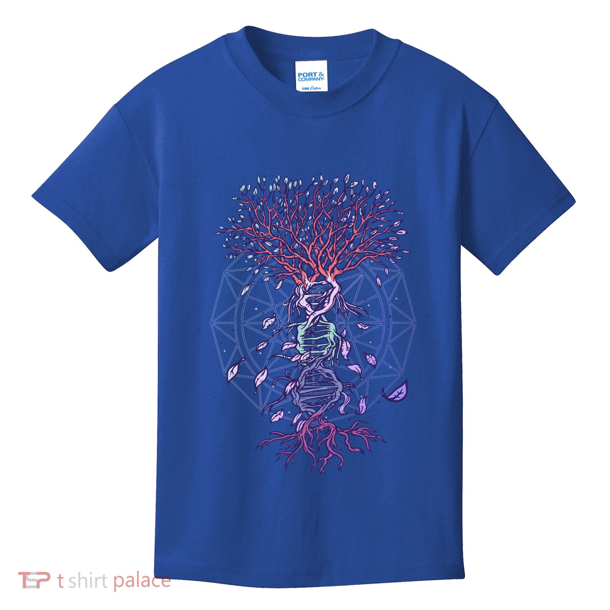 Abstract Madala Geometric Dna Tree Life Gift Esoteric Geometry Gift Kids T-Shirt
