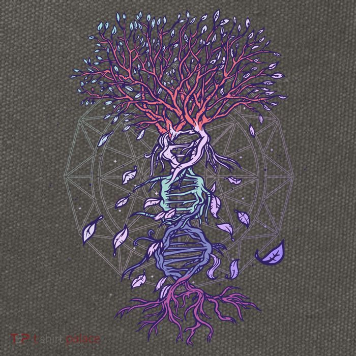 Abstract Madala Geometric Dna Tree Life Gift Esoteric Geometry Gift Cotton Canvas Backpack