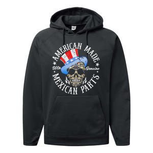 American Made Genuine Mexican Parts Skull Design Performance Fleece Hoodie