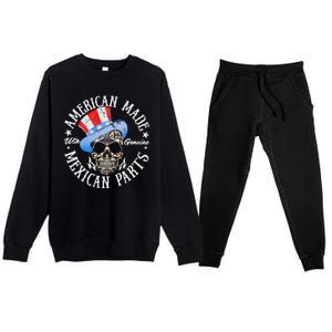 American Made Genuine Mexican Parts Skull Design Premium Crewneck Sweatsuit Set