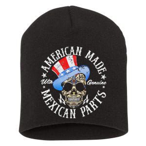 American Made Genuine Mexican Parts Skull Design Short Acrylic Beanie