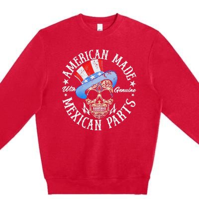 American Made Genuine Mexican Parts Skull Design Premium Crewneck Sweatshirt