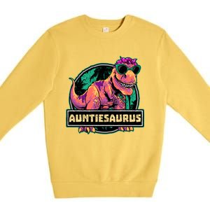 Auntiesaurus Meaningful Gift T Rex Auntie Saurus Dinosaur Aunt Gift Premium Crewneck Sweatshirt