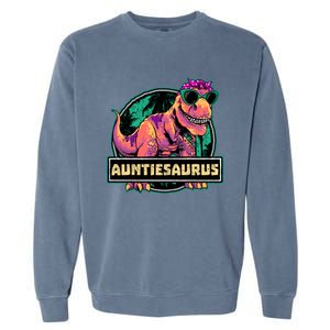 Auntiesaurus Meaningful Gift T Rex Auntie Saurus Dinosaur Aunt Gift Garment-Dyed Sweatshirt