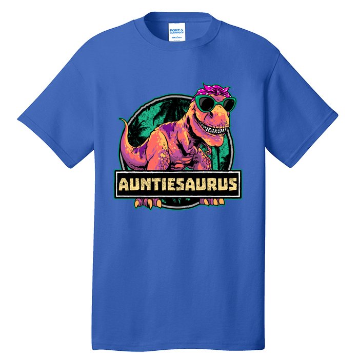 Auntiesaurus Meaningful Gift T Rex Auntie Saurus Dinosaur Aunt Gift Tall T-Shirt