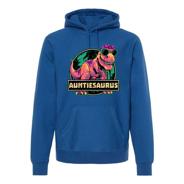 Auntiesaurus Meaningful Gift T Rex Auntie Saurus Dinosaur Aunt Gift Premium Hoodie