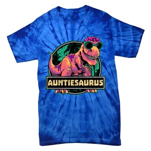 Auntiesaurus Meaningful Gift T Rex Auntie Saurus Dinosaur Aunt Gift Tie-Dye T-Shirt