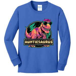 Auntiesaurus Meaningful Gift T Rex Auntie Saurus Dinosaur Aunt Gift Kids Long Sleeve Shirt