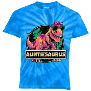 Auntiesaurus Meaningful Gift T Rex Auntie Saurus Dinosaur Aunt Gift Kids Tie-Dye T-Shirt