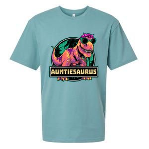 Auntiesaurus Meaningful Gift T Rex Auntie Saurus Dinosaur Aunt Gift Sueded Cloud Jersey T-Shirt