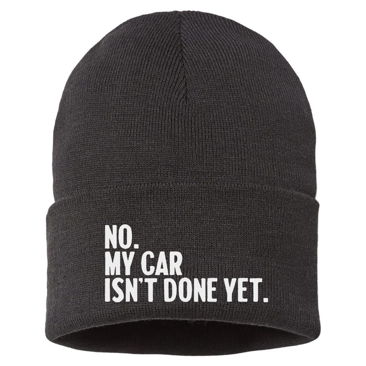 Auto Mechanic Garage Joke For Car Guy Lover Racer Enthusiast Sustainable Knit Beanie