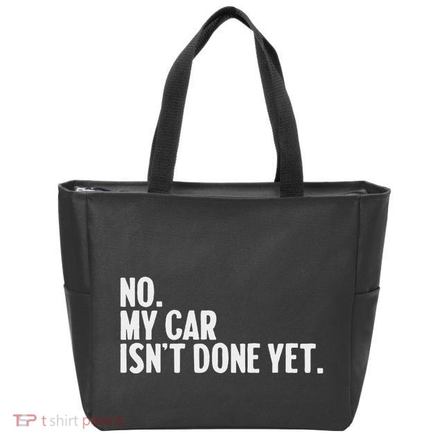 Auto Mechanic Garage Joke For Car Guy Lover Racer Enthusiast Zip Tote Bag