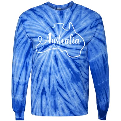 Australia Map Gift Tie-Dye Long Sleeve Shirt