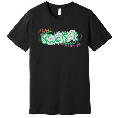 Assalamualaikoum Muslim Greeting Arabic Calligraphy Design Premium T-Shirt