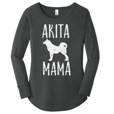 Akita Mama Gift Akita Mom Pet Dog Owner Mother Women's Perfect Tri Tunic Long Sleeve Shirt