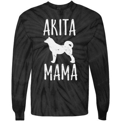 Akita Mama Gift Akita Mom Pet Dog Owner Mother Tie-Dye Long Sleeve Shirt