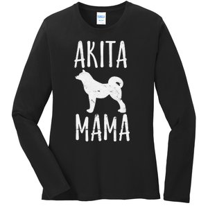 Akita Mama Gift Akita Mom Pet Dog Owner Mother Ladies Long Sleeve Shirt