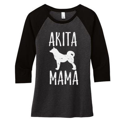 Akita Mama Gift Akita Mom Pet Dog Owner Mother Women's Tri-Blend 3/4-Sleeve Raglan Shirt