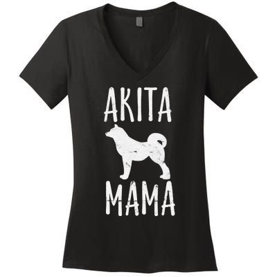 Akita Mama Gift Akita Mom Pet Dog Owner Mother Women's V-Neck T-Shirt