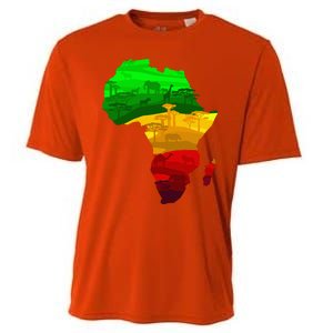 Africa Map Green Yellow Red Proud African Pride Juneteenth Cooling Performance Crew T-Shirt