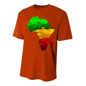 Africa Map Green Yellow Red Proud African Pride Juneteenth Performance Sprint T-Shirt