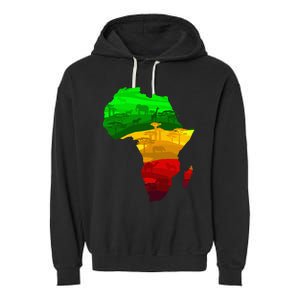 Africa Map Green Yellow Red Proud African Pride Juneteenth Garment-Dyed Fleece Hoodie