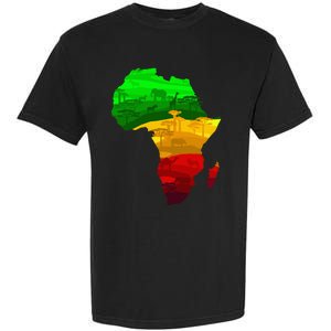 Africa Map Green Yellow Red Proud African Pride Juneteenth Garment-Dyed Heavyweight T-Shirt