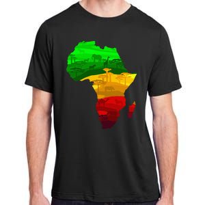 Africa Map Green Yellow Red Proud African Pride Juneteenth Adult ChromaSoft Performance T-Shirt