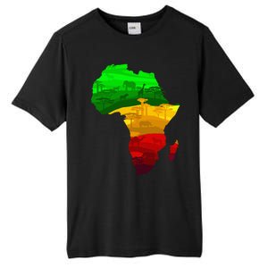 Africa Map Green Yellow Red Proud African Pride Juneteenth Tall Fusion ChromaSoft Performance T-Shirt