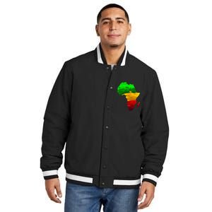 Africa Map Green Yellow Red Proud African Pride Juneteenth Insulated Varsity Jacket