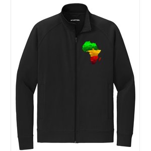 Africa Map Green Yellow Red Proud African Pride Juneteenth Stretch Full-Zip Cadet Jacket