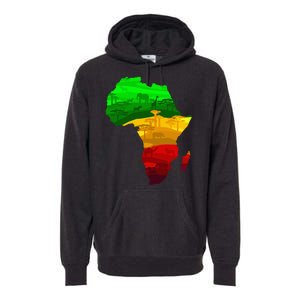 Africa Map Green Yellow Red Proud African Pride Juneteenth Premium Hoodie