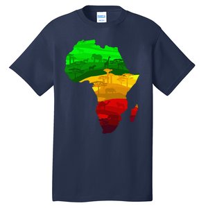 Africa Map Green Yellow Red Proud African Pride Juneteenth Tall T-Shirt